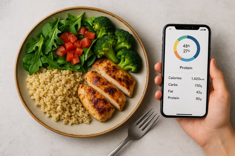 Assiette qui représente un repas flexitarien équilibré