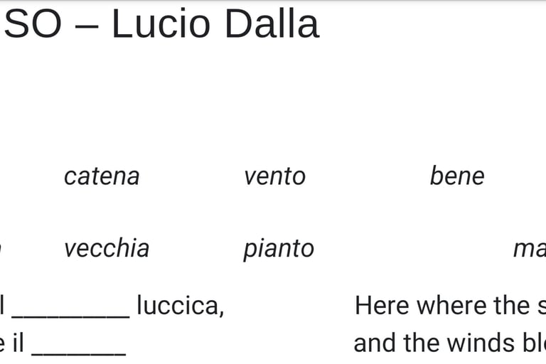 songs for students Italian Lucio Dalla 