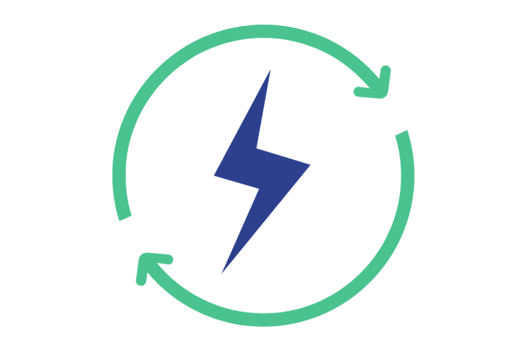 a circular clock with a lightning bolt in the middle