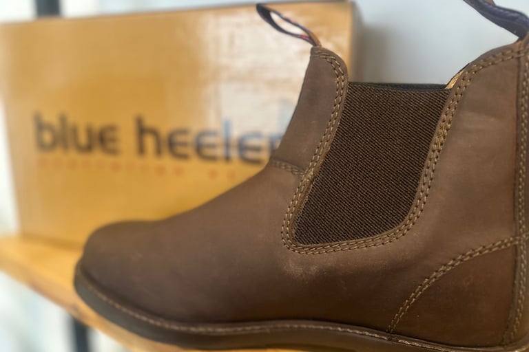 blue heeler, Schuhe zum Motorrad fahren, zum Reiten im Garten zum Wadern
