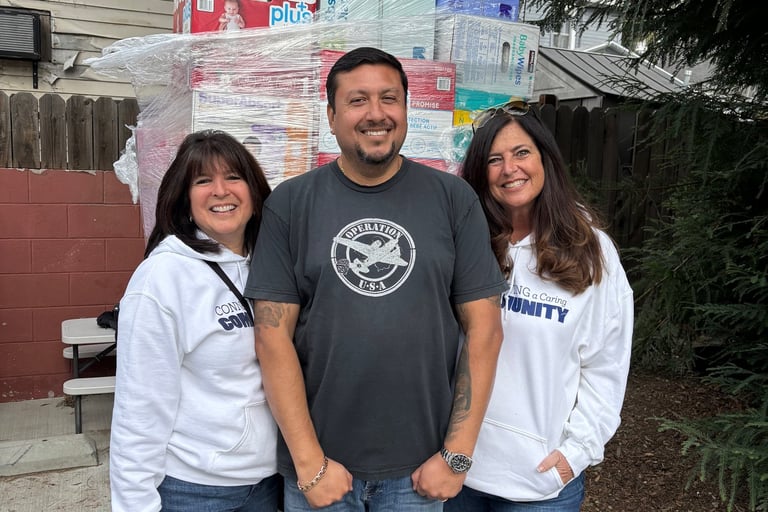 Connecting A Caring Community and Operation USA at LA Wildfire donation site