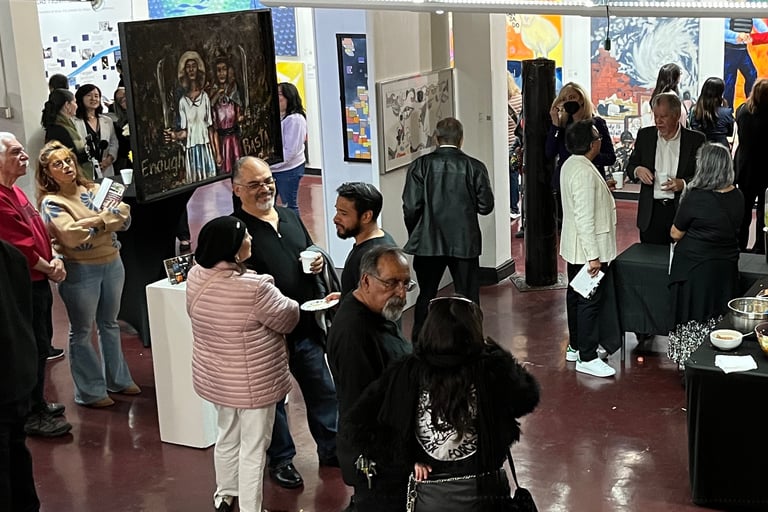 nonprofit clients attend art exhibit in Los Angeles