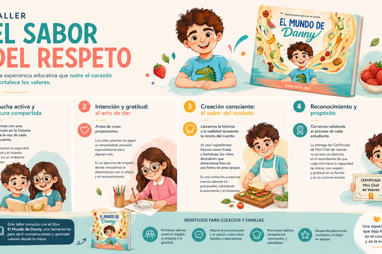 Taller el sabor del resperto El mundo de DAnny por elianafoodie eliana patiño lopez colegios escuela