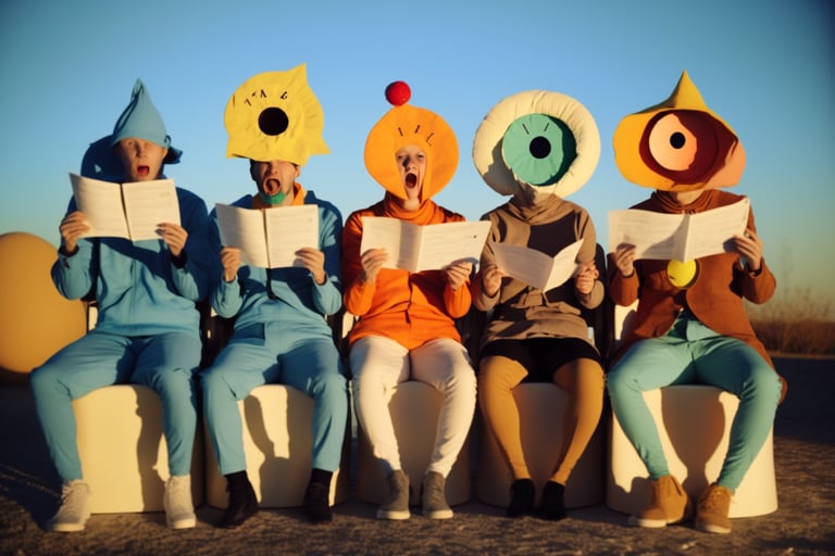 Ilustração de leitura dramática feita por IA