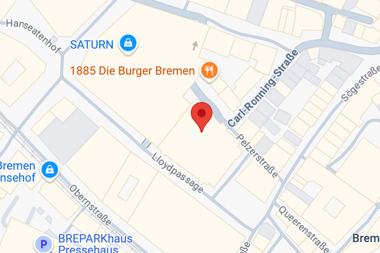 a map of a restaurant in a city