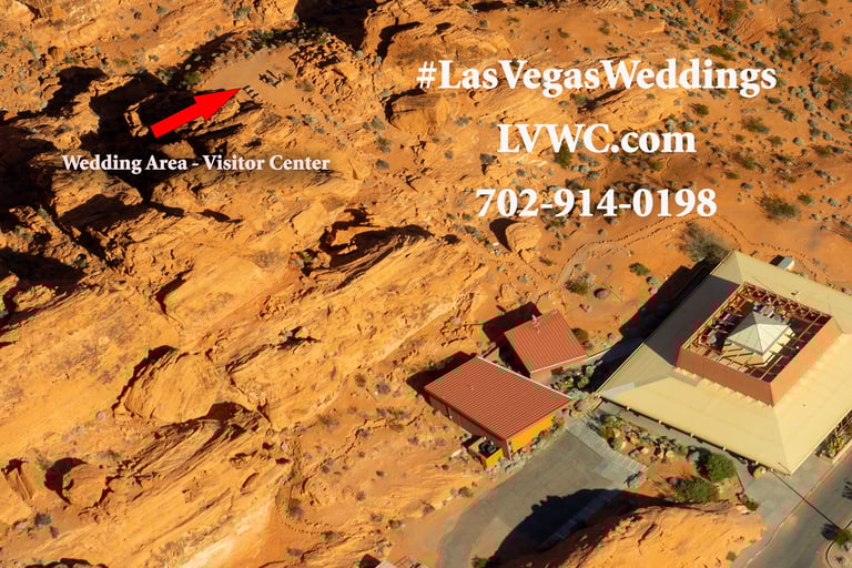 a wedding venue with a red arrow pointing to the right