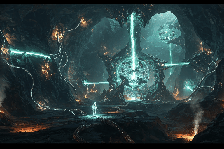 Kael, an entity existing within a architecture of light and data, initiates the first communication