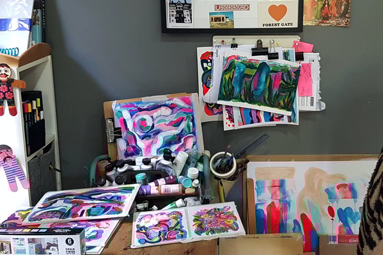 Photo of my home kitchen art studio