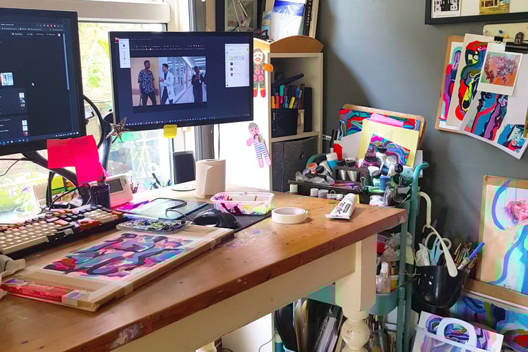 Photo of my home kitchen artists studio in forest gate east london E7