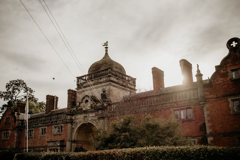a wedding venue with tower