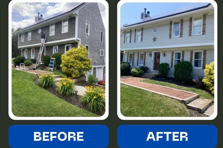 The exterior painting of a home in Marshfield by Michael Cummings Painting