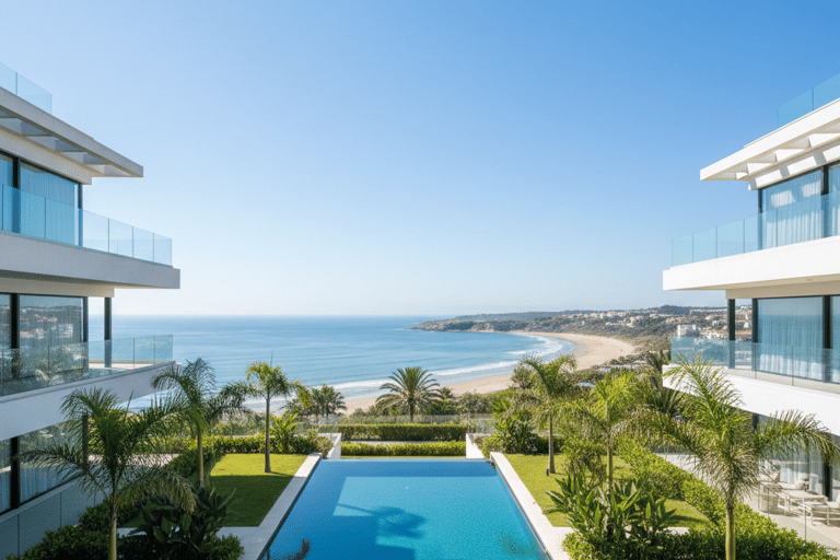 A stunning coastal view of Nazaré, Portugal, highlighting the unique blend of traditional charm and 