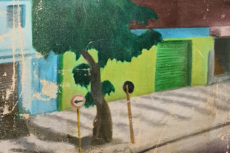 Oil - Salem Bechara street (detail) - 1982