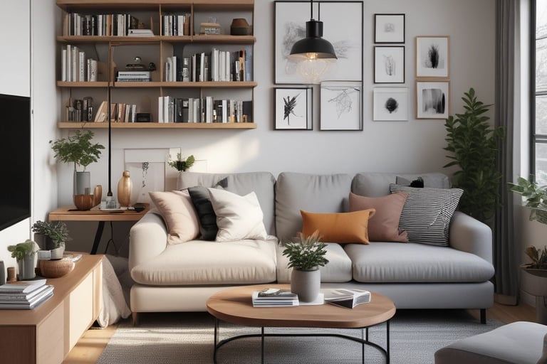 Bright living room with modern inventory