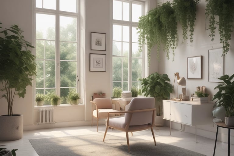 Bright living room with modern inventory