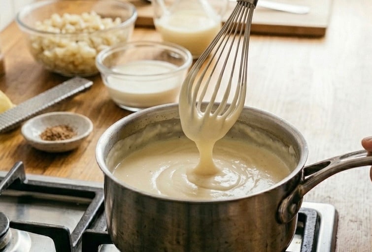 Healthy soubise sauce