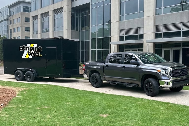 parking lot striping set up in mobile al