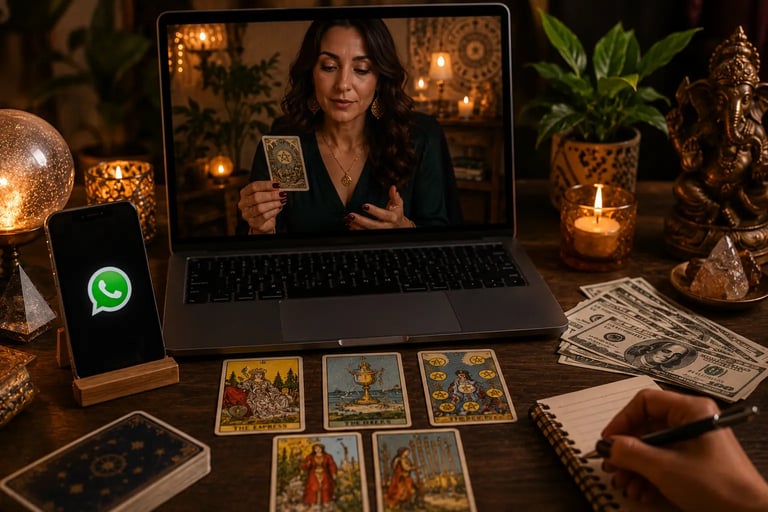 Cartas de tarot de marselha ao lado de moedas para consulta tarot online sobre dinheiro