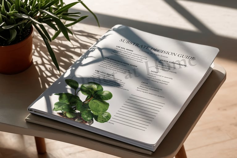 Houseplant substrate decision guide from the Quiet at Home plant care binder system