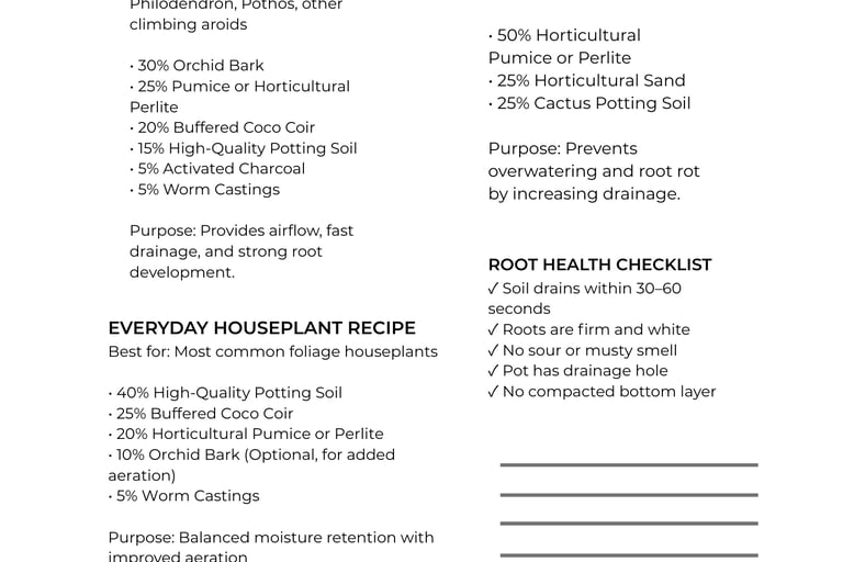 Download the free DIY soil recipe guide from Quiet at Home, a printable plant care resource