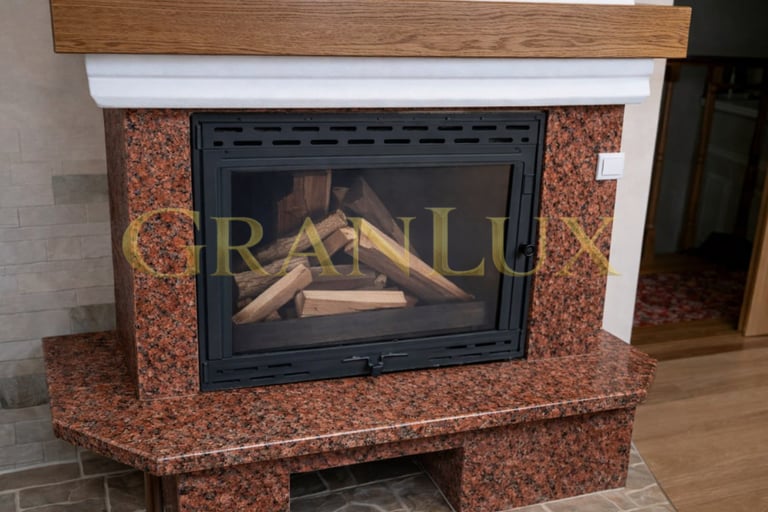 Камін з лезниківського граніту