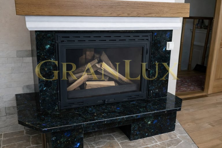 Камін з лабрадориту