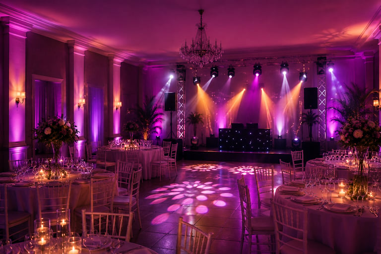 Iluminación para crear ambiente durante toda la celebración