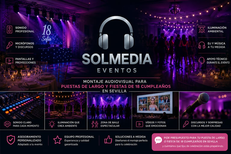 Montaje audiovisual para puestas de largo en Sevilla con Solmedia Eventos
