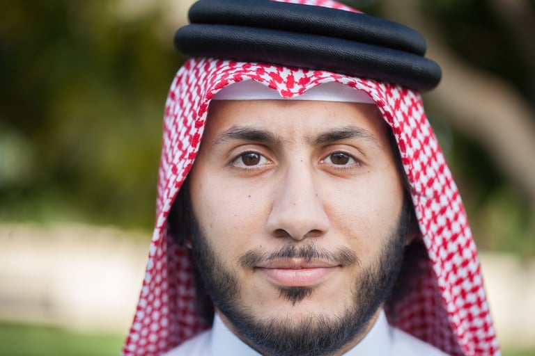 Portrait of Fahad Khalied Al-Thani, Qatar — Faces of Qatar project. Photo: Mohammed Zarrugh Ismail