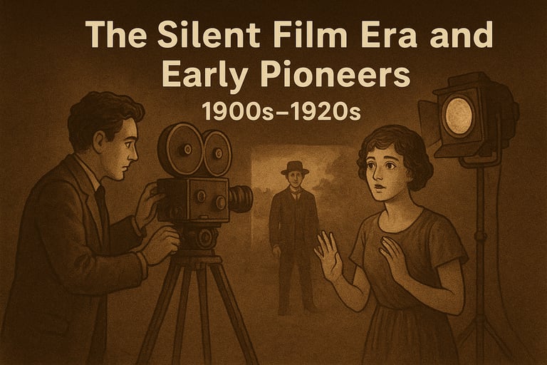 a man and woman in front of a camera