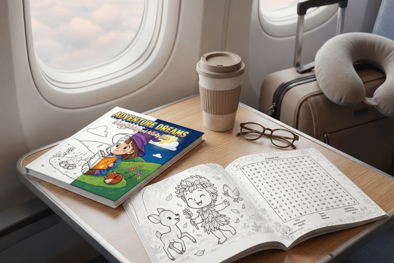 screen-free reset, calming fantasy book, cute fantasy activity book, bold simple coloring, fantasy relaxation book, cozy act