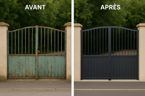 Nettoyage portail Douai, nettoyage grille Douai, peinture portail Douai, rénovation Douai