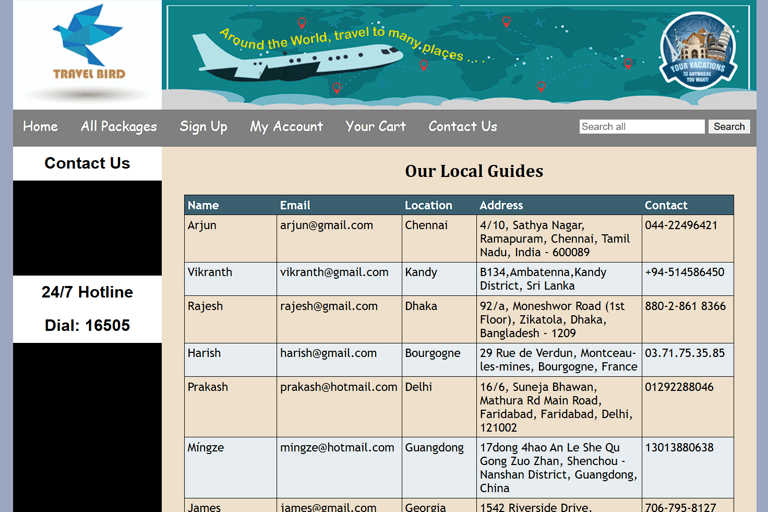 Travel Agency Management System - About Us Page