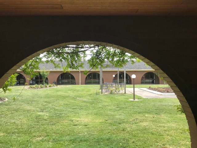 Courtyard with lawn