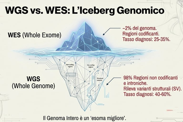 L'Iceberg genomico: WGS vs WES