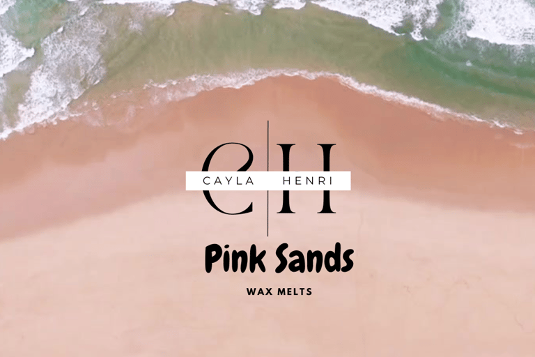 Cayla Henri Wax Melts: a beach with a pink sand