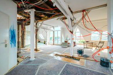 Chantier électrique dans une habitation