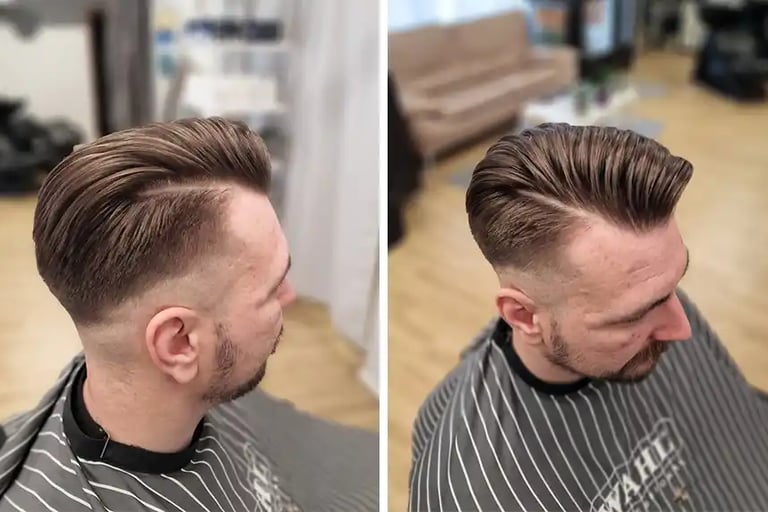 klassinen miesten hiustenleikkaus fade häivytys studio naava raisio