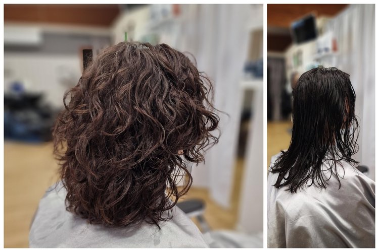 hiusten kerrostus leikkaus luonnonkiharat hiukset kampaamo raisio studio naava