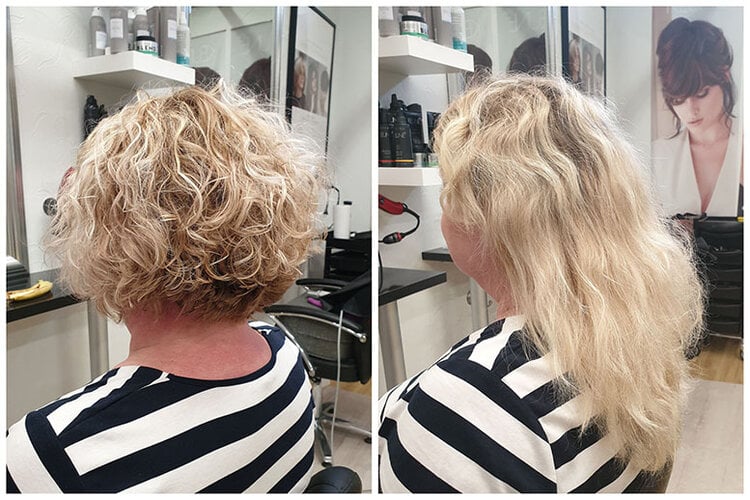 luonnonkiharien hiusten leikkaus kampaamo studio naava raisio