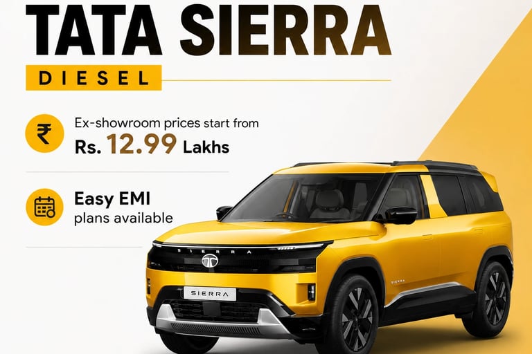 Tata Sierra Diesel price in Siliguri from ₹12.99 lakh