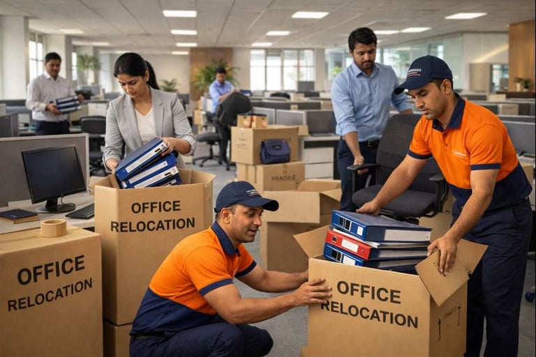 Seemanchal Packers and Movers team providing professional office relocation services in Katihar