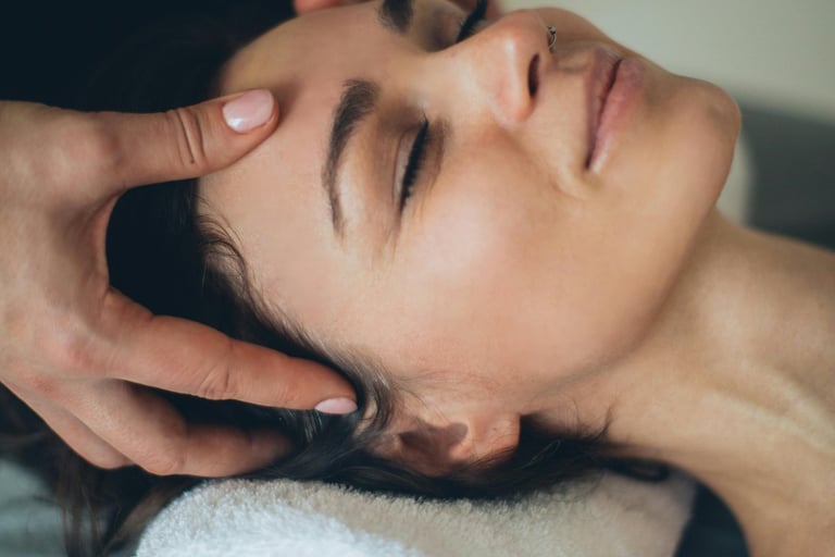 woman face massage