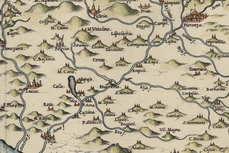 A map of Tuscany (1554 by Hieronimo Bell’armato)