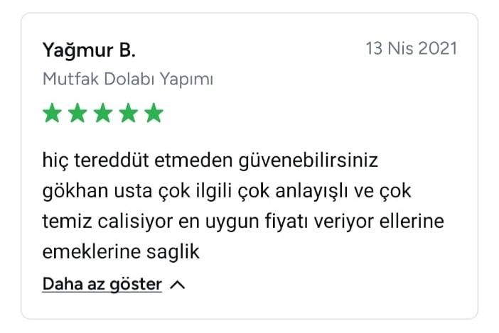Yağmur isimli müşterinin güvenilir hizmeti vurgulayan görsel