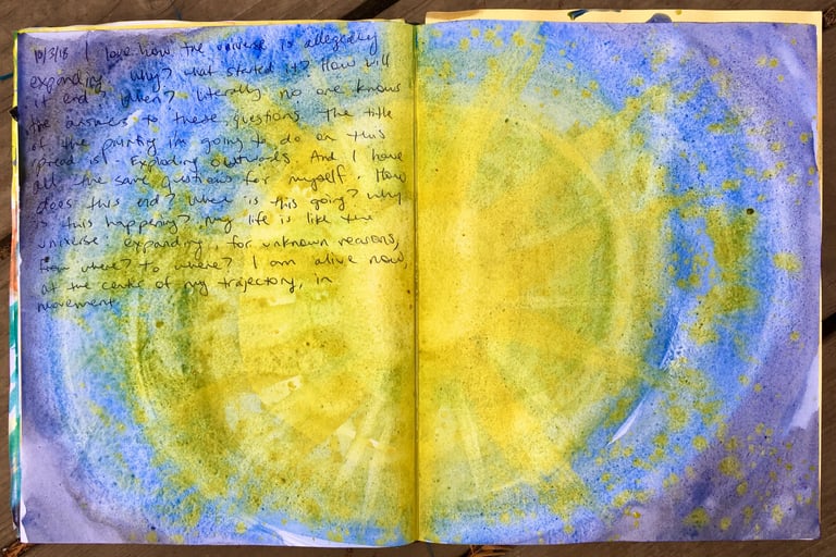 watercolor art therapy, art journaling example