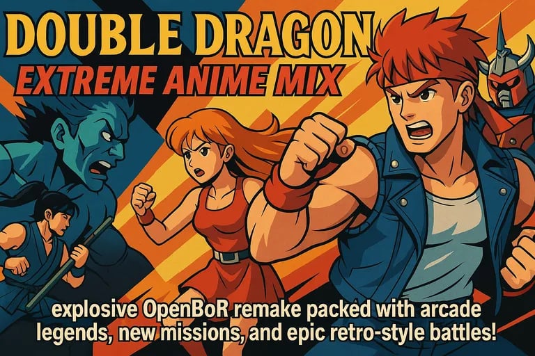 double dragon extreme anime mix poster