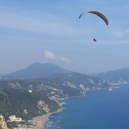 Paragliding in Pelekas Villa Olivia Corfu