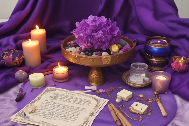 Nappe mauve ambiance mystique