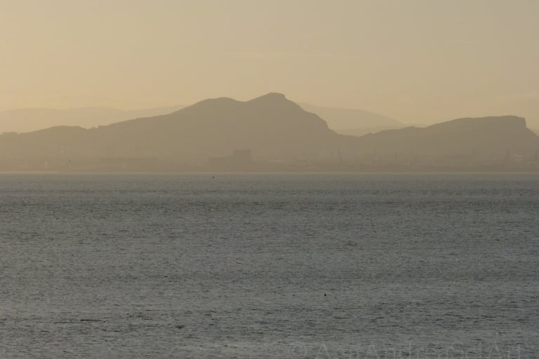 Arthur's seat as seen from Dalgety Bay, Lumix